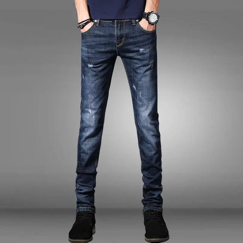 

Summer small size jeans men's soil Korean version of self-cultivation feet pants youth trend stretch pants students all-match tr