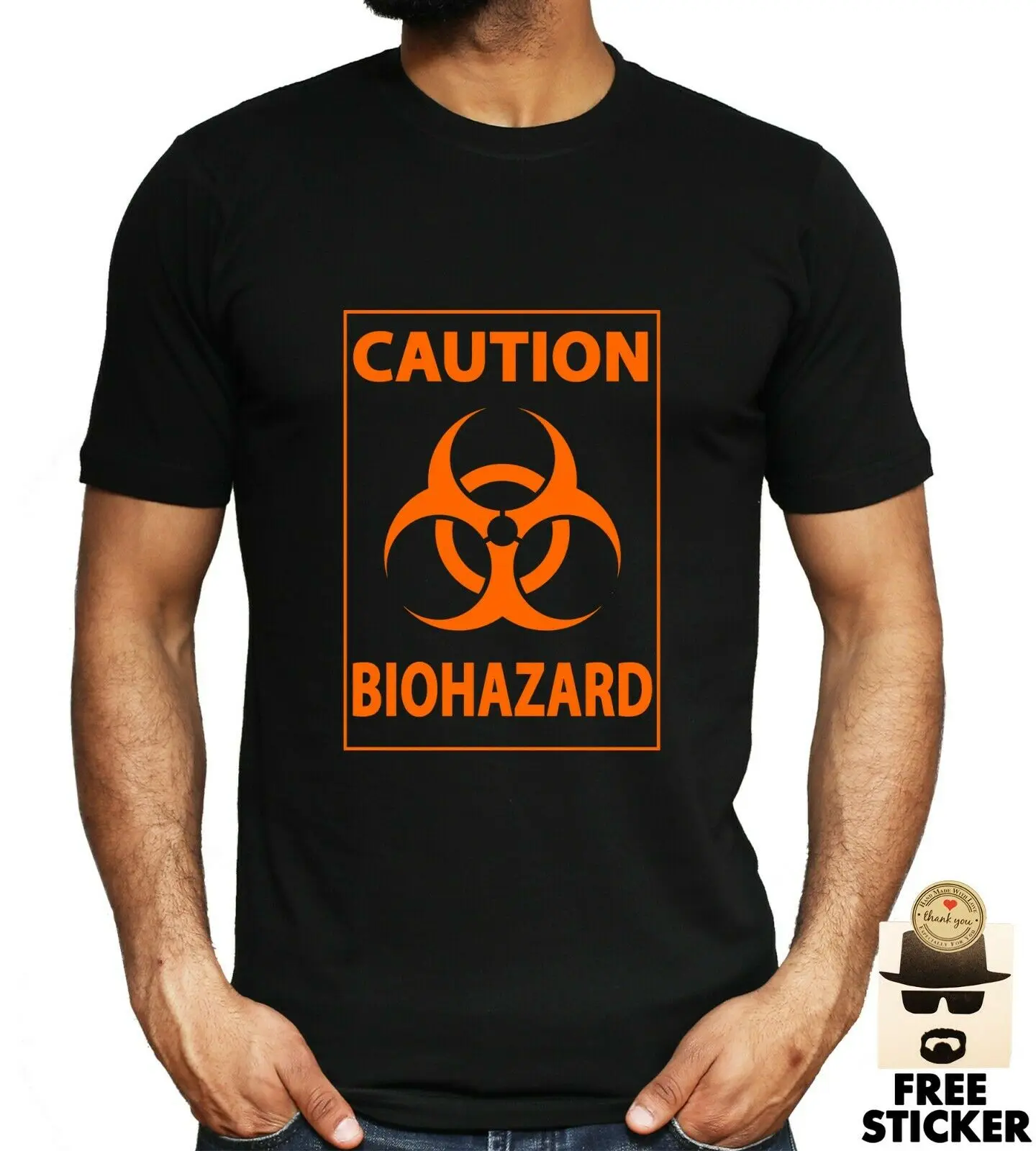 Предупреждающая футболка Biohazard для мужчин и женщин Мужская с токсичным знаком