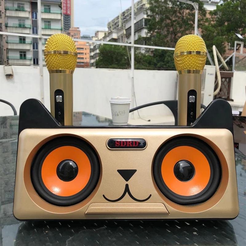 spesifikasi Rumah KTV Luar Ruangan Portabel Speaker Mikrofon Ganda Mikrofon Nirkabel Ponsel Bluetooth Audio Home Theater Mesin Karaoke