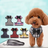 bowknot vest walking lead leash cat dog adjustable harnesses puppy collar harness for small medium pet accessories