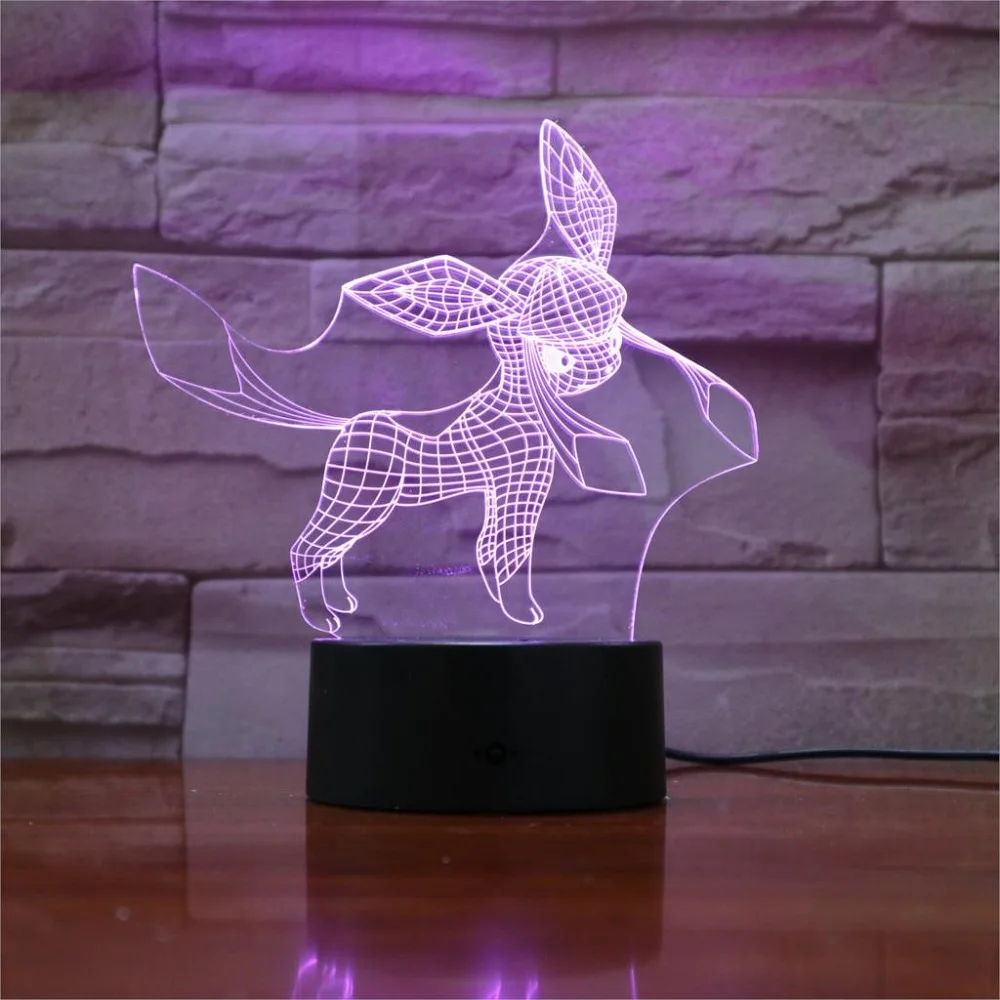 Покемон Мьюту Go фигурку 3D RGB лампа Pikachu Evee черепаха птица огонь Дракон покебол шар