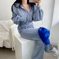 womens two piece casual hooded sweater sports suit spring and autumn 2021 new fashion slim sweater two piece women