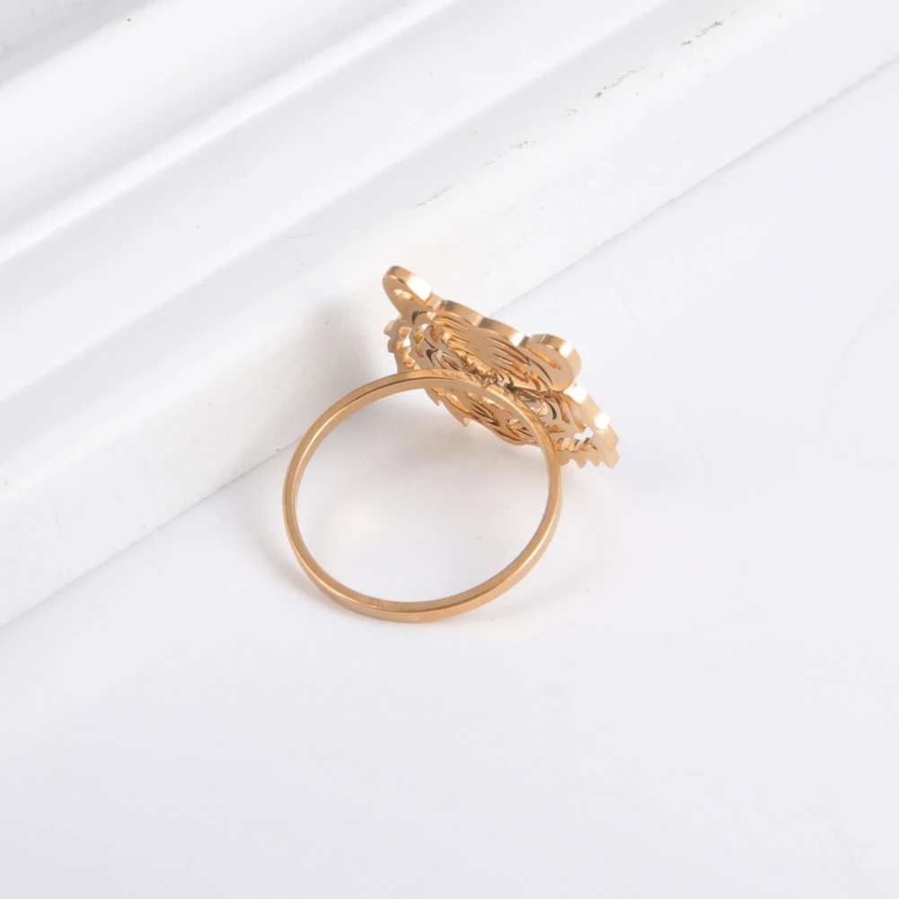 Кольцо Skyrim с тигром и амулетом женское Ювелирное Украшение золотистого цвета из