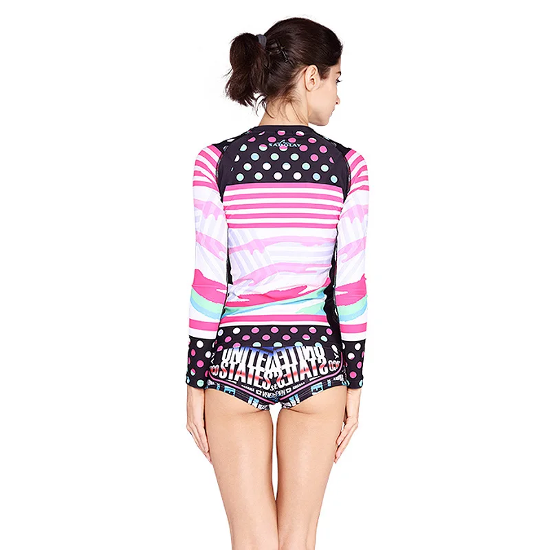 

2020 Printed Quick Dry Women Rush Guards Tshirt UPF 50+ Sun Protection Swimwear Women Long Sleeve Rushguard VY011