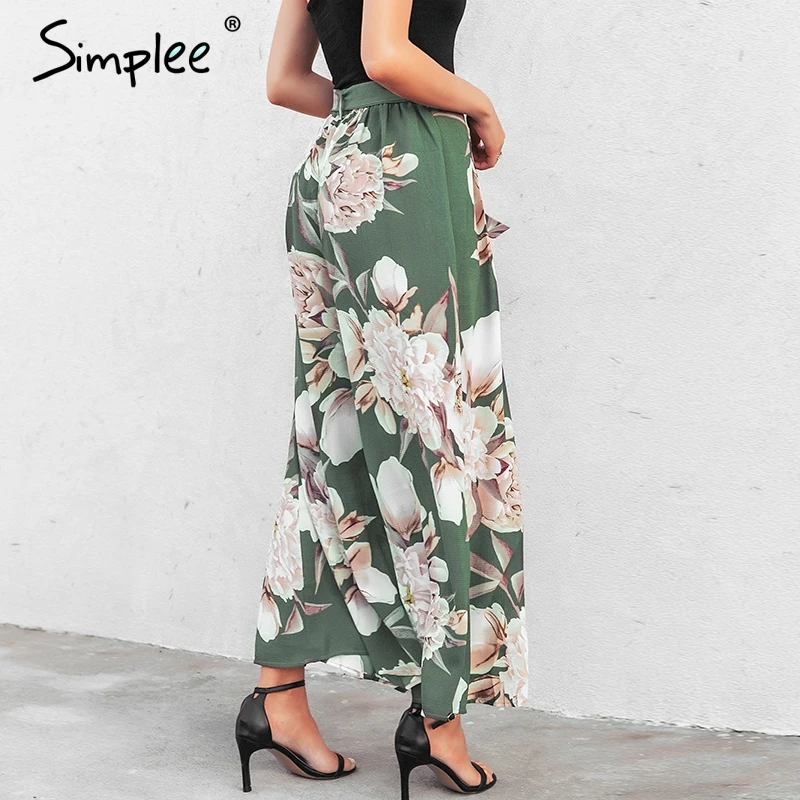 Женские штаны Simlee с цветочным принтом весенние эластичные свободные