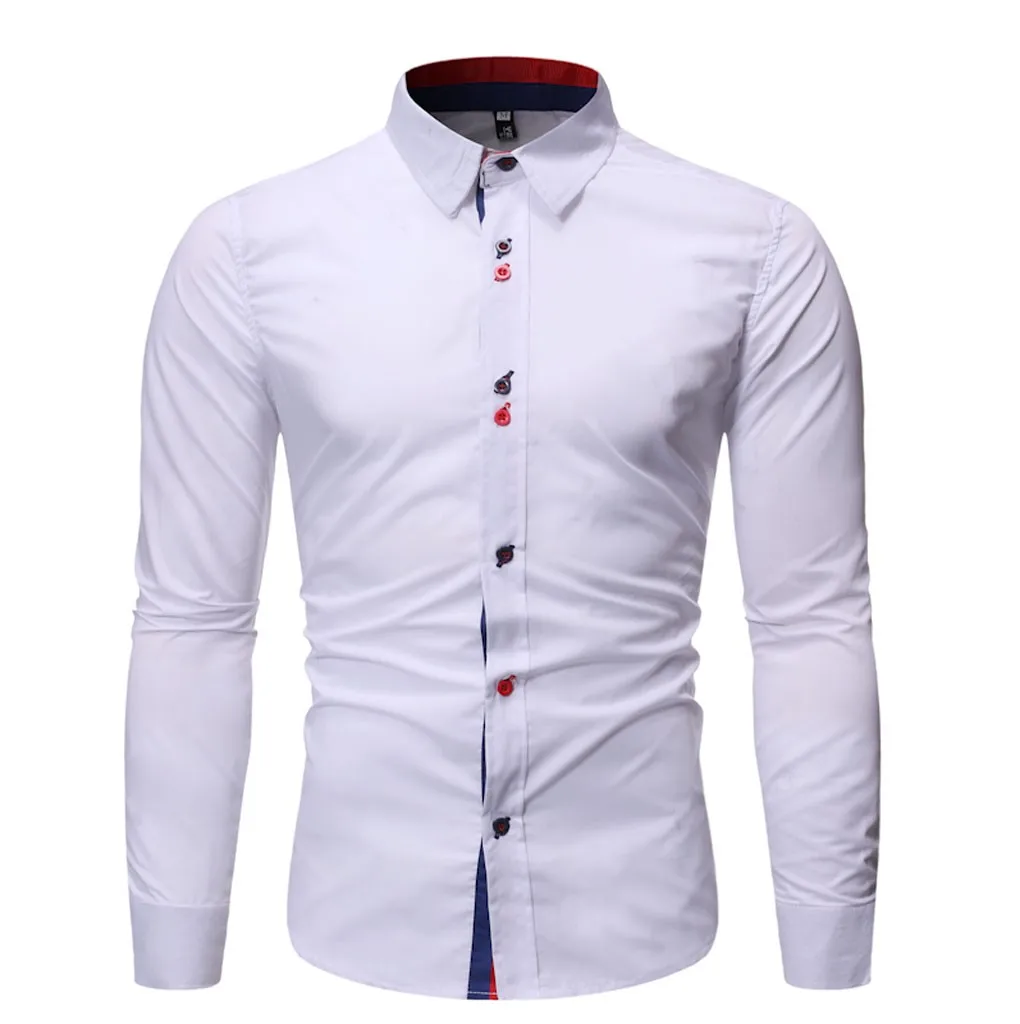 Деловая Мужская блузка для отдыха с модным принтом и отложным воротником рубашка