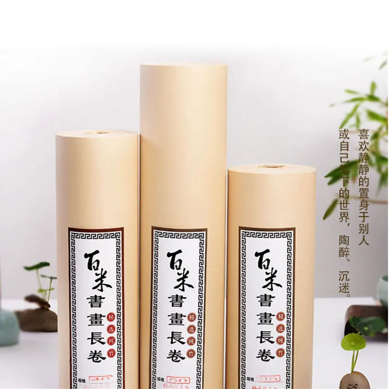 

Raw Half-raw Rolling Paper Scroll Rice Paper Chinese Calligraphy Xuan Paper Scroll Painting Roll 100M