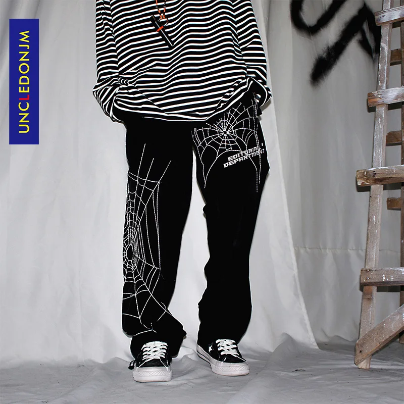 

FAKUNTN Spider embroidery Baggy Harem Pants Streetwear Men 2020 Summer Hip Hop Casual Trousers Fashion Male Pants ED933