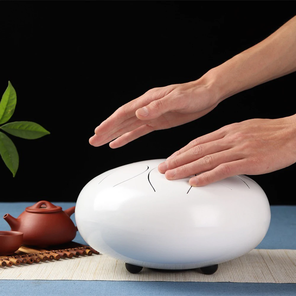Высокое качество 12 дюймов 30 см 8 тон сталь язык барабана Handpan ударный инструмент белый
