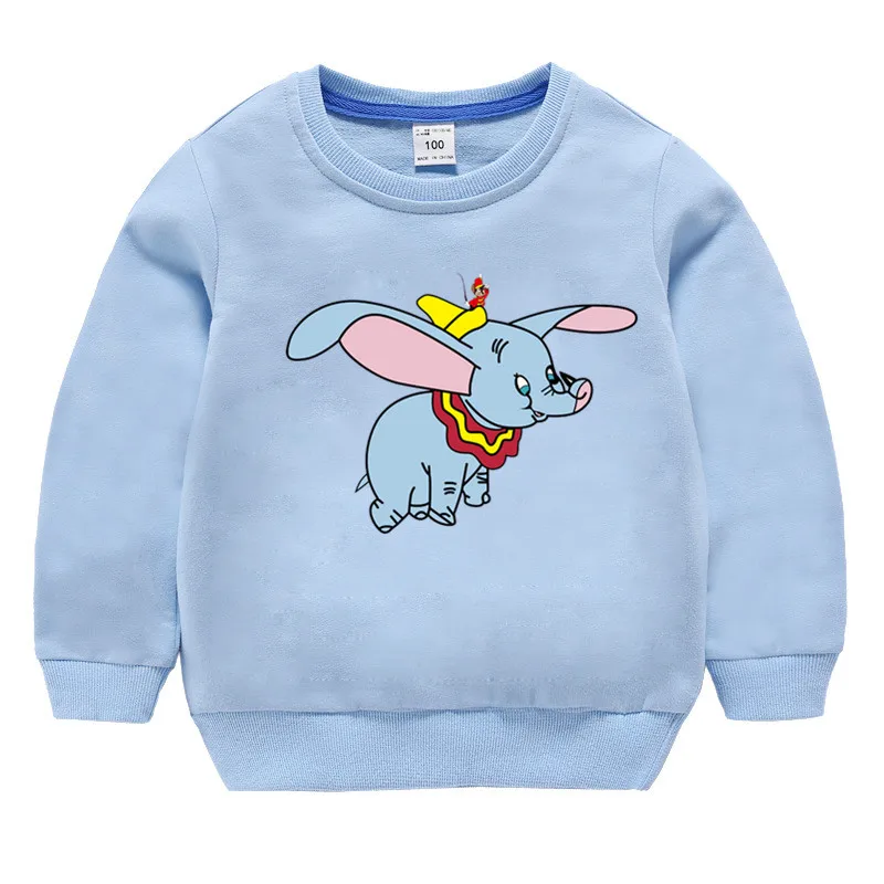 Детские хлопковые толстовки с капюшоном принтом Dumbo хлопковый пуловер для