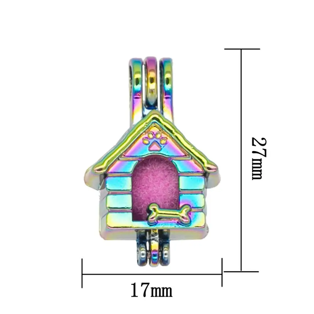 5 шт. Радужный Конура дом устрицы жемчужная бусина подвеска в форме клеток