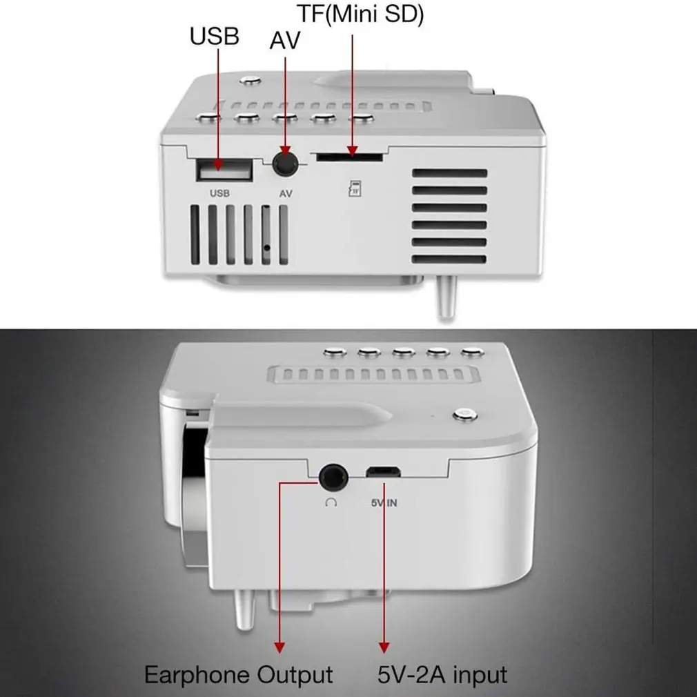 

Portable UC28 PRO HDMI-compatible Mini LED Projector Home Cinema Theater AV VGA USB ND998