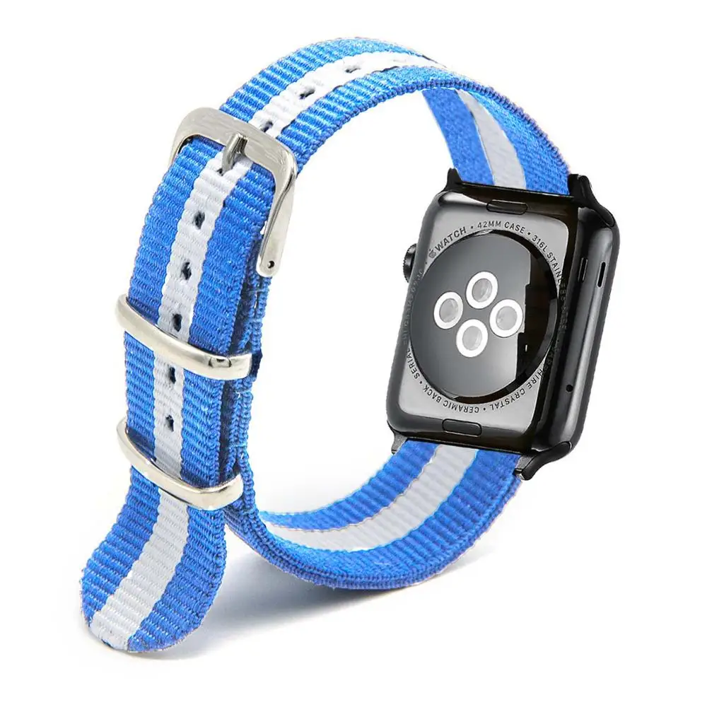 Light BLue Eastar тканый нейлоновый ремешок для наручных часов Apple Watch, версии 3, 42 мм, 38 мм, версия ткань-как ремешок для iwatch, версия 5/4/3/2/1 браслет на запястье, нейлоновый ремешок Пояс - Цвет ремешка: Light BLue