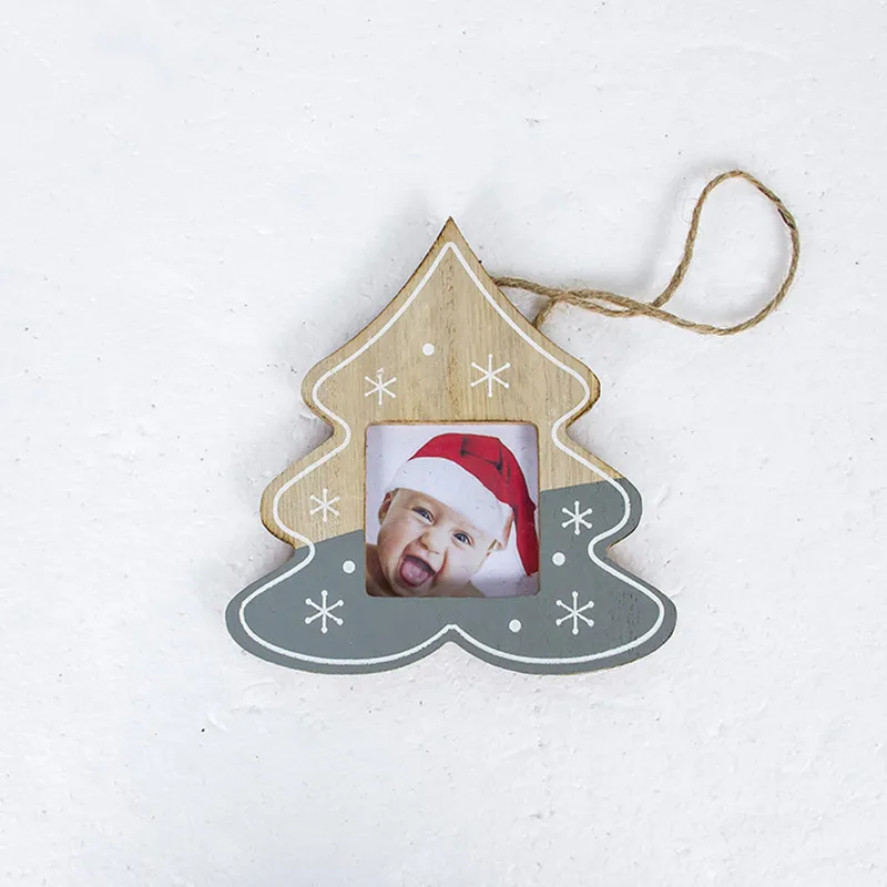 DIY Рождество деревянная фоторамка держатель для картины кулон рождественской