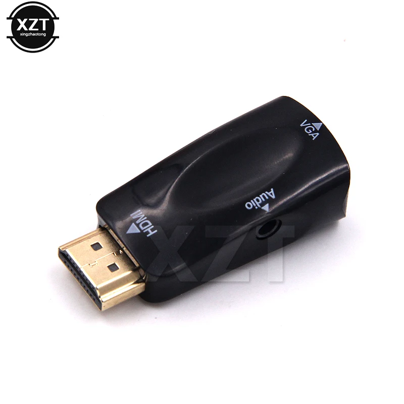 Адаптер HDMI совместимый с VGA преобразователь аудиокабелей со штекером 3 5 мм на
