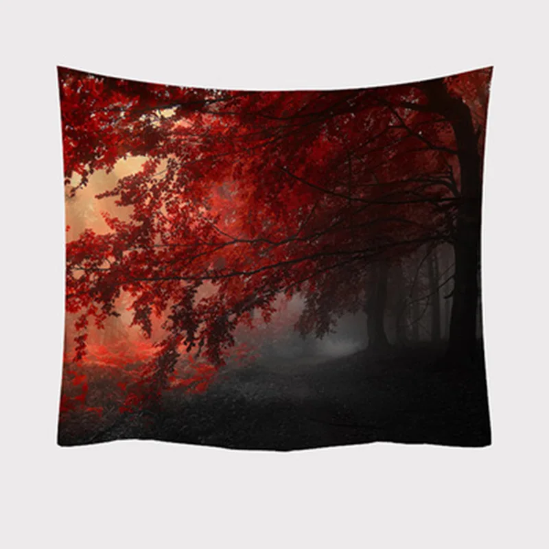 Настенный гобелен в скандинавском стиле с изображением леса природный пейзаж