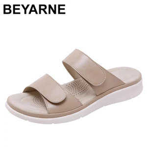Шлепанцы BEYARNESummer женские, мягкие, с бантом, с подставкой, повседневные, гладиаторы, низкие, в римском стиле, L023