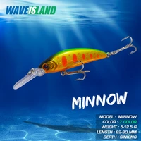 waveisland luria bait minner 5 7g 7cm floating top water mino fishing saltwater lure hard bionic artificial baits sea bass fish