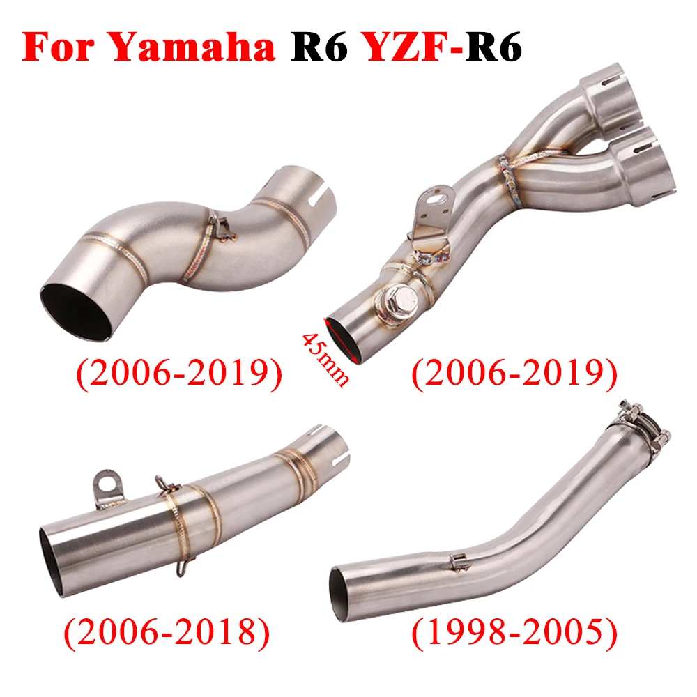 Выхлопная труба мотоцикла для Yamaha YZF R6 YZFR6 соединитель средней трубы 1998 2019 2018 2017