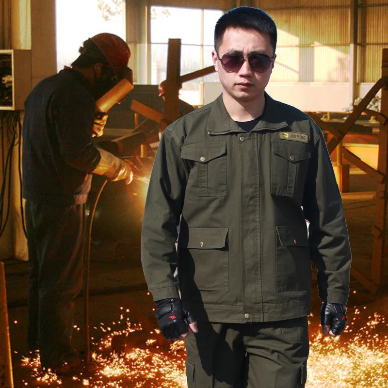 Комплект рабочей одежды ArmyGreen для мужчин Модная хлопковая износостойкая одежда с