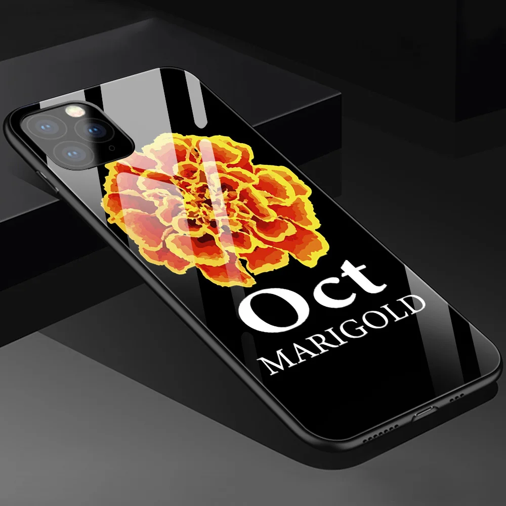 

Flower Month Phone Case For iPhone 12 Pro XS Max XR 7 8 6 Plus 6S Soft TPU Back Cover For iPhone 11 SE 2020 Glass Cover Funda