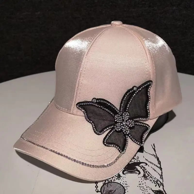 

New Rhinestone Butterfly Baseball Cap for Women Hip Hop Caps Summer Outdoor Sports Shade sun Hat Snapback hats Casquette