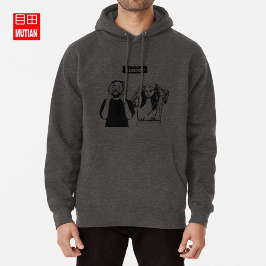 darkgrey-hoodie SuicideBoyS арт контуры$ uicideboy$ толстовки с капюшоном suicideboys uicideboy ghostemane lil peep lil xan night - Цвет: darkgrey-hoodie