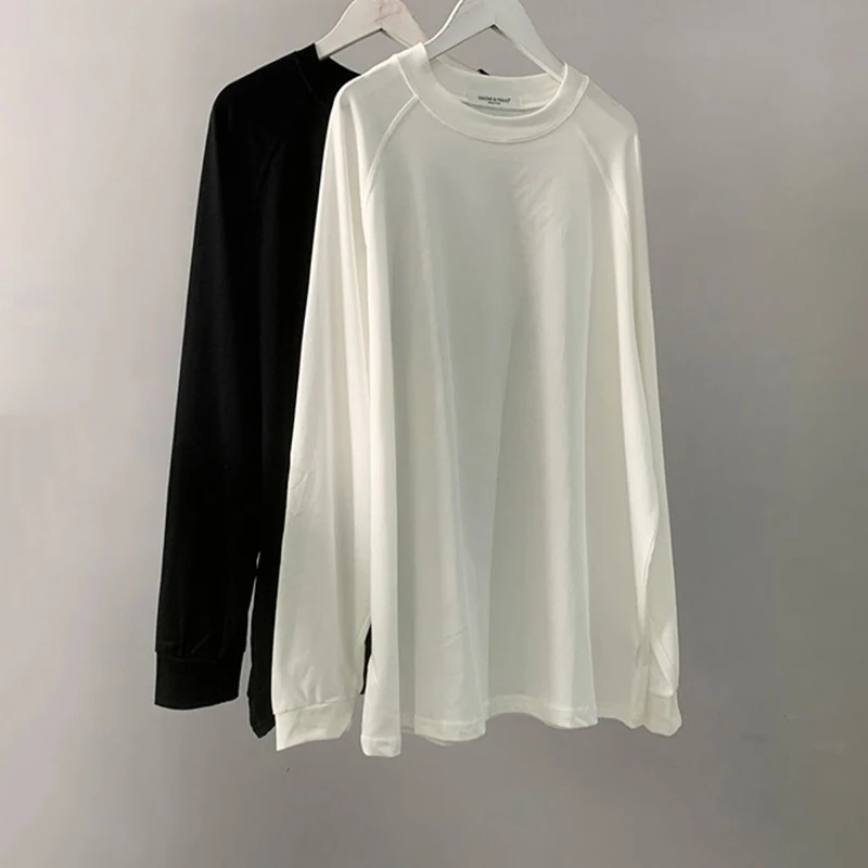 

Sister Fara Spring 2021 New Casual All-match Tees Solid Color Fashion Women's Loose Long-sleeved Shirt Top Women