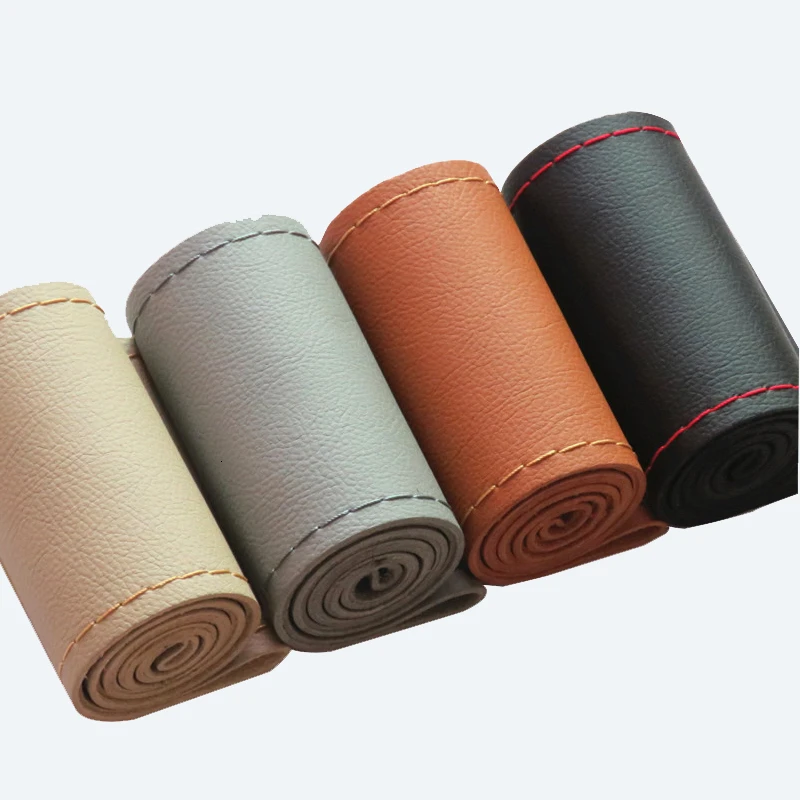 

Cover Wheel Leather Car Braid On Steering Wheel Cover With Needle And Thread Artificial 38cm Steering Covers Car Accessories