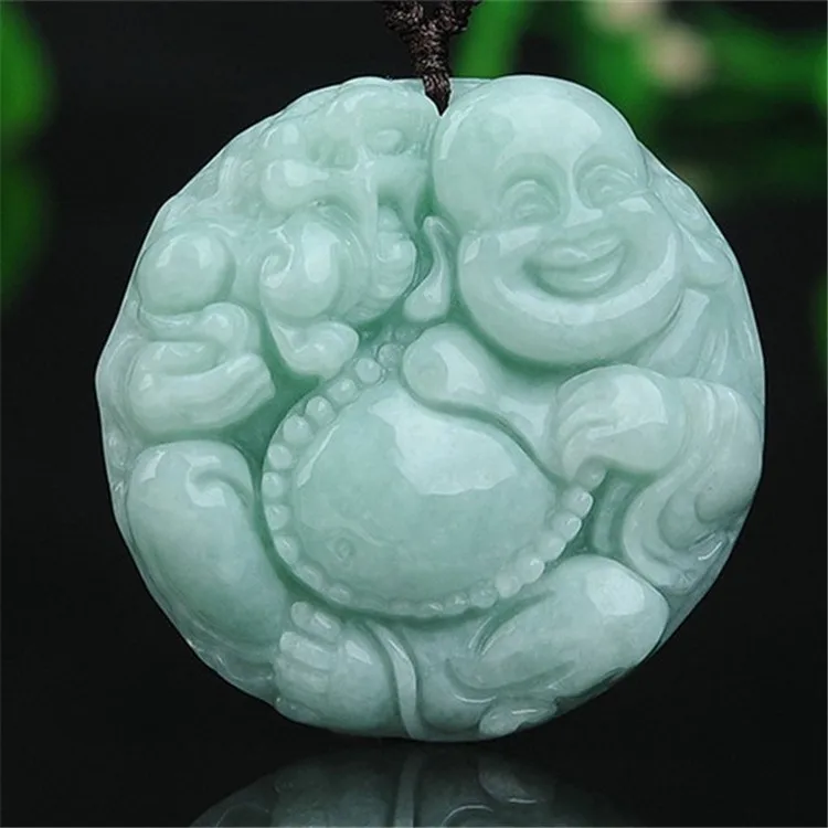 Натуральный изумруд маитрейя Будда нефрит кулон бусы ожерелье шарм ювелирные