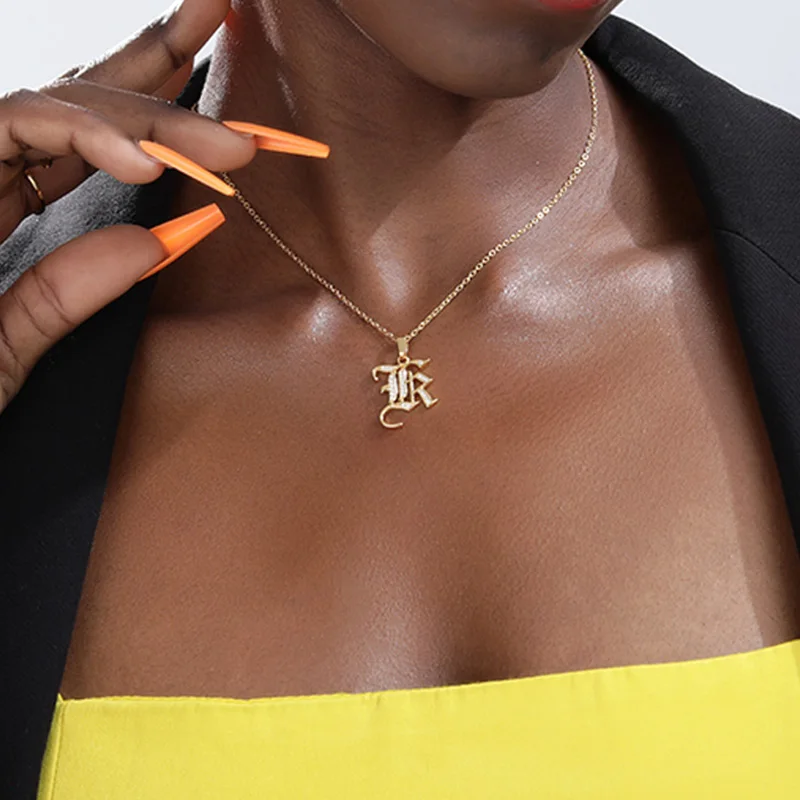 Ожерелье с инициалами женское под золото 2021 пробы ювелирное изделие в стиле бохо