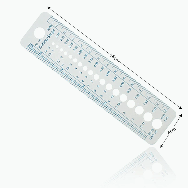 

UK US Canada Sizes Knitting Accessories Needle Gauge Inch Sewing Plastic Ruler Tool CM 2-10mm Size Measure Sewing Tools
