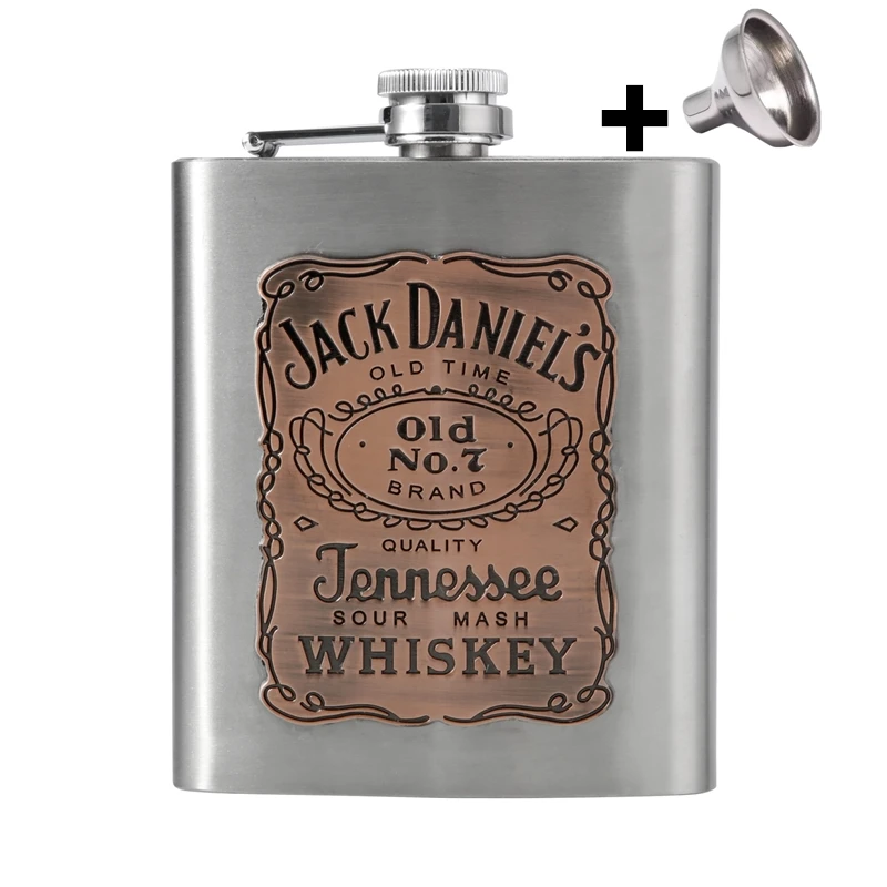 

7oz Stainless Steel Engraved Hip Flask Vodka Wine Pot Portable Flagon + Funnel Camping Flagons Alcohol Liquor Whiskey Bottle