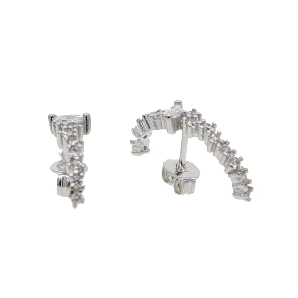 Серьги золотистого и серебристого цвета cz в форме Луны для женщин девочек