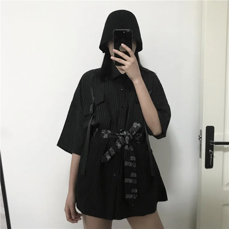 2020 женские универсальные полосатые свободные дизайнерские нишевые рубашки
