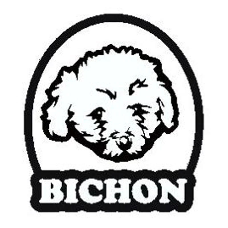 

35cm Bichon Pet Dog Car Sticker Decor Car-Styling PVC Decal