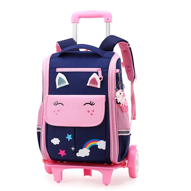 Trolley Children Backpack School Bags For boys Grils Wheeled Bag Student Detachable Rolling Backpacks kids travel bag Mochila