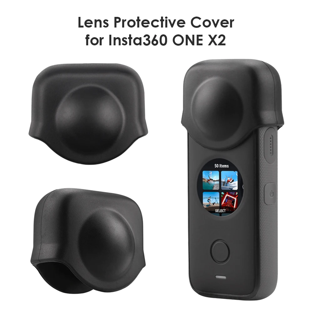 

Camera Cover Shell Camera Accessory Silicone Sports Camera Lens Cap Cover for Insta360 ONE X2 Scratch-Proof Guard