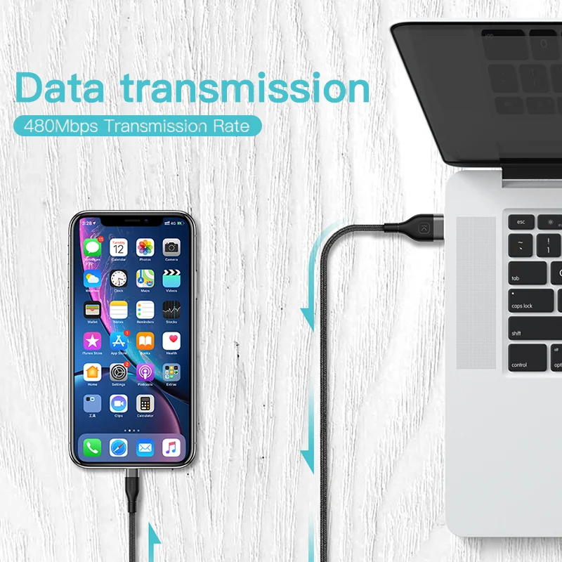 KUULAA USB кабель для iPhone 11 XS Max XR X 8 7 6 Plus 6S 5 S iPad mini 4 Быстрая Зарядка Кабели мобильный