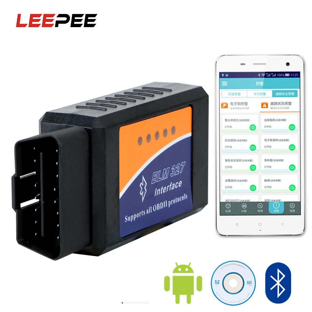 Считыватель кодов LEEPEE OBD2 EML327 V2.1 сканер с Bluetooth автомобильный диагностический