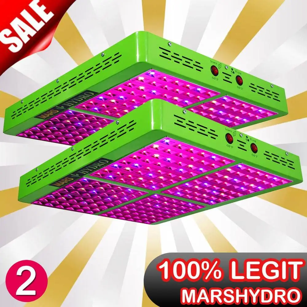 2 шт. MarsHydro отражатель 1000 Вт светодиодный свет для выращивания полный спектр рост цветение переключатели ИК для выращивания комнатных растений