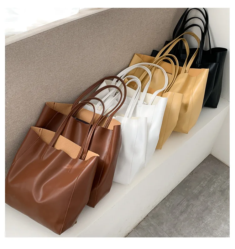 

FOSIZZO Tote Bag For Women Large Capacity PU Leather Shoulder Bag Two Size Shoulder Bag FS5371