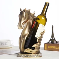 abstract horse head wine bottle holder ornamental resin charger sculpture wine rack barware decor craft accessories supplies