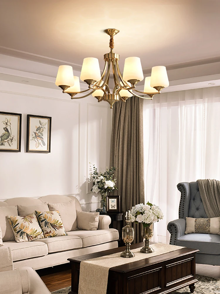 Люстры MOONSHADOW светильник светодиодный классический медный простые современные