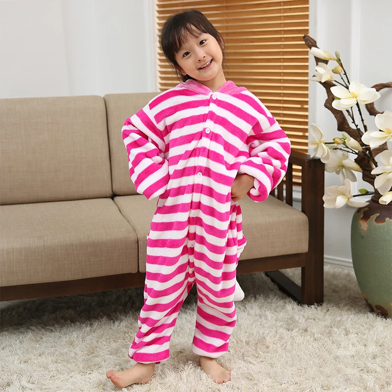 Забавная детская пижама с кошкой Детский Комбинезон кигуруми животными для