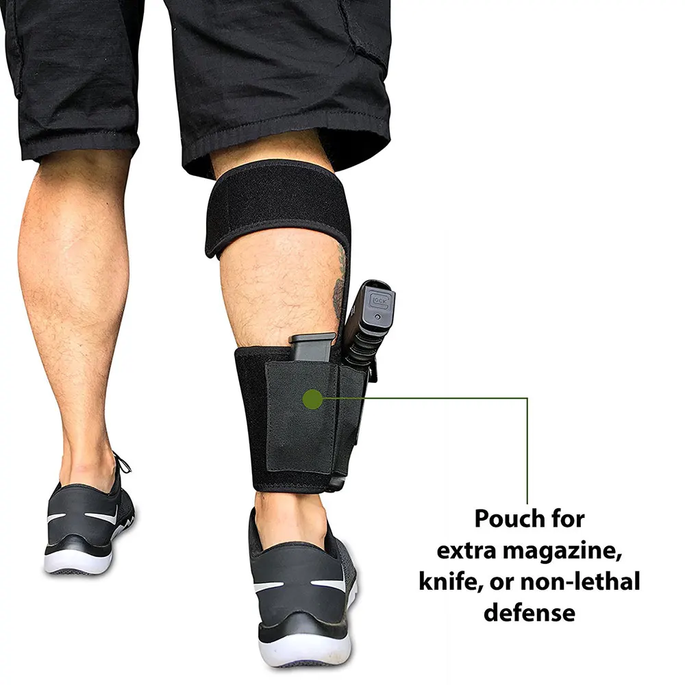 Скрытая переноска кобура на лодыжку с 2 маг мешочек подходит Ruger LC9 LCP Glock 42 26 S & W