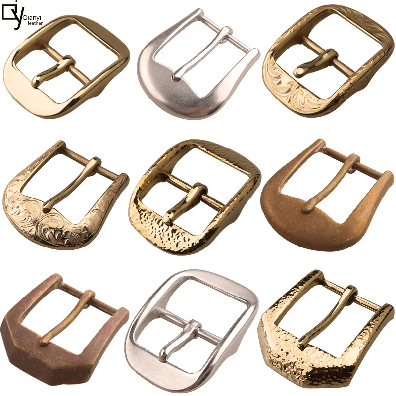 

Pure copper fine throwing buckle men's Brass samurai's belt buckle classic manual button pin buckle belt clip