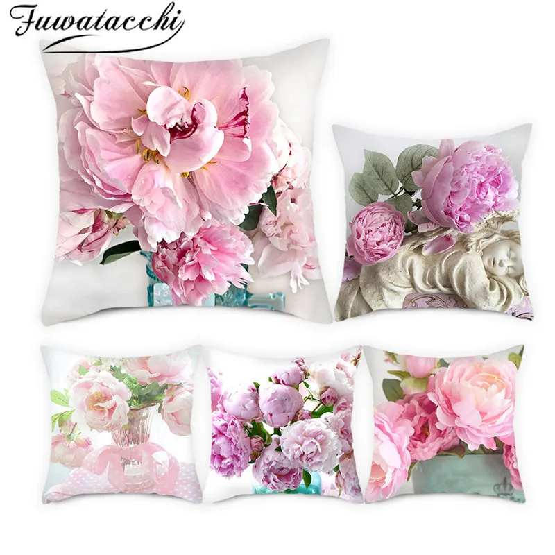 Fuwatacchi наволочки с розовыми цветами красивые для Цветочная Подушка дома спальни