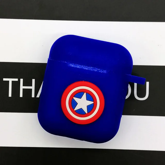 Blue Uteam Популярный мультяшный беспроводной Чехол для наушников для Apple AirPods, силиконовый чехол для зарядки наушников s для Airpods 2, защитный чехол - Цвет: Blue Uteam