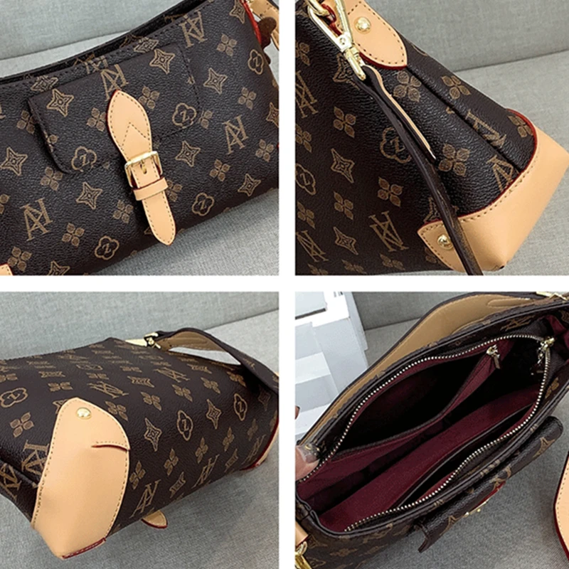 

2021 New Popular Single Shoulder Messenger Armpit Bag Genuine Leather Saddle Bags for Women Ladies Fashionable Purse Luis Brand